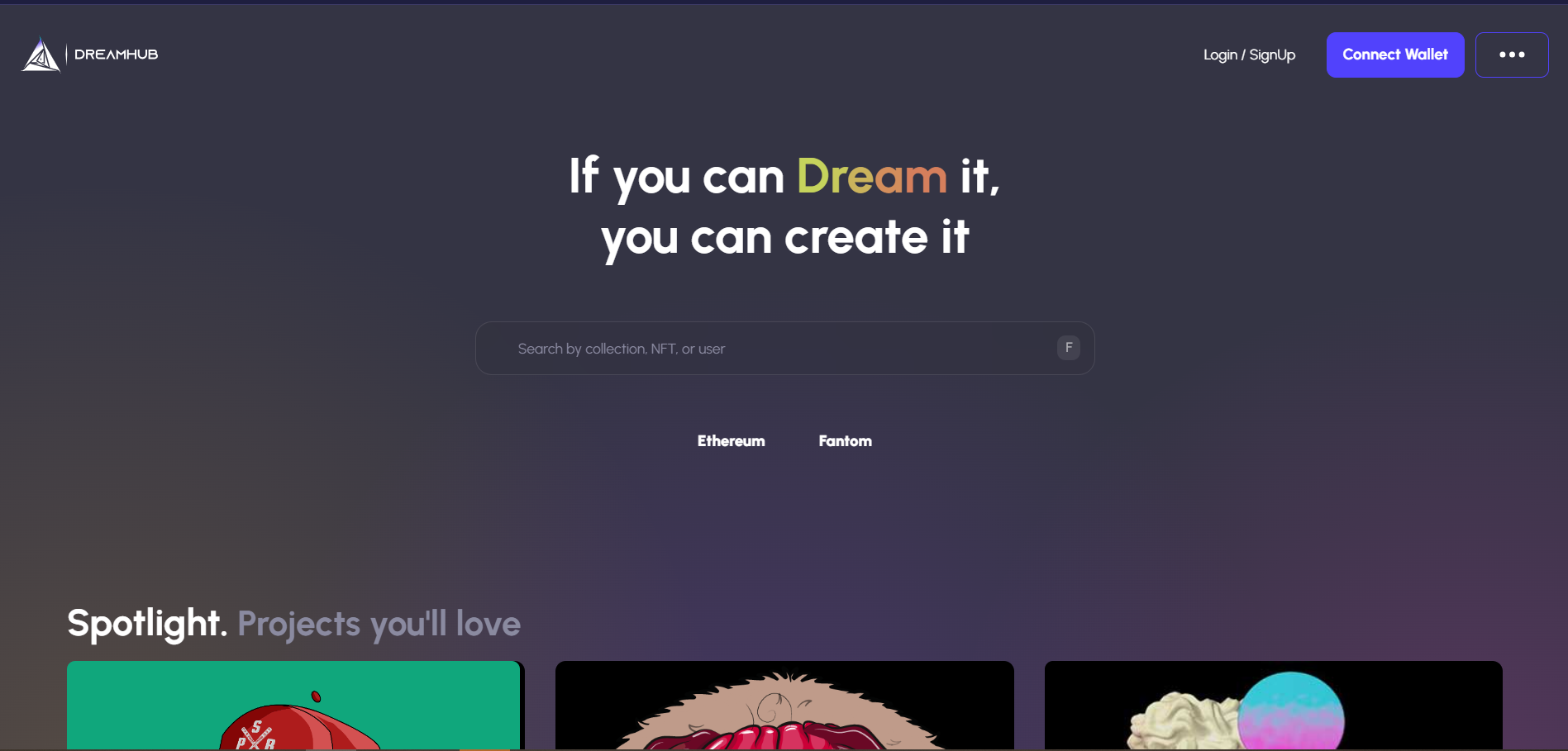 NFT Market-place (Dreamhub) screenshot